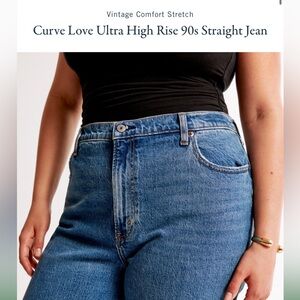 Abercrombie & Fitch Curve Love 90s Straight Ultra High Rise Jeans Size 16